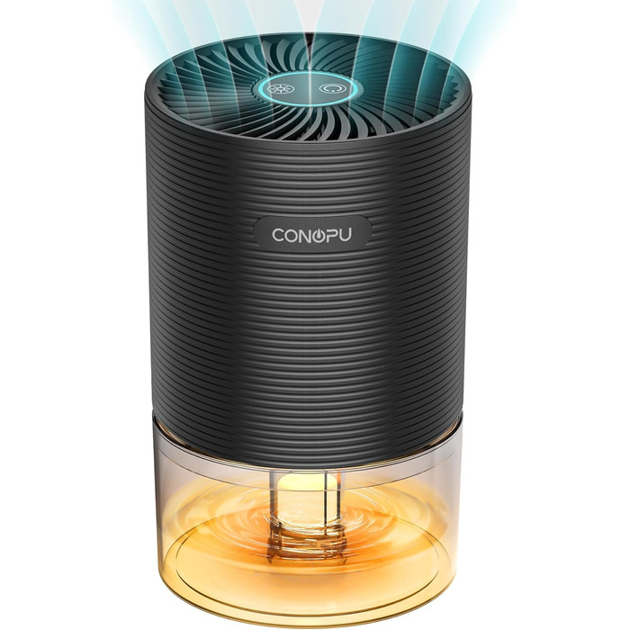 CONOPU Electric Dehumidifier, Energy-Saving Room Dehumidifier, Automatic Shut-Off, Dehumidifier Basement Small, Ultra-Quiet Closet, Bathroom, Bedroom, Office, Black, 21.3*12.8*12.8cm