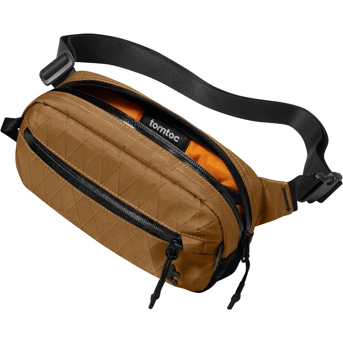 tomtoc Anti-Diebstahl Sling Bag 3,5L: Сумка на плече, Crossbody для чоловіків та жінок з RFID-захистом | для Switch, iPad mini | Водовідштовхувальна, EDC, Подорожі, щоденне використання | X-pac, Колір: Коричневий