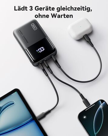 Power Bank INIU 100W 25000mAh USB-C: для ноутбуків, iPad, iPhone, DJI, камер | 25000 mAh