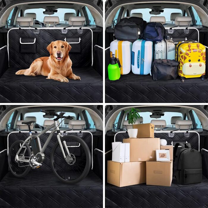 Килимок для собак у машину Caliyo, 143.5x134 см, захист заднього сидіння, водовідштовхувальний, антицарапин, універсальний, чорний