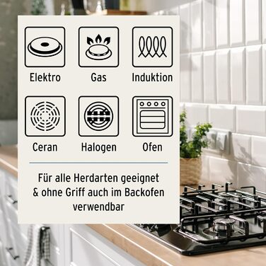 Гриль-сковорода індукційна 28x28 см, ручний огляд якості (Німеччина) | Для всіх типів плит | Знімний руків'я | Рівномірний нагрів | Легке очищення