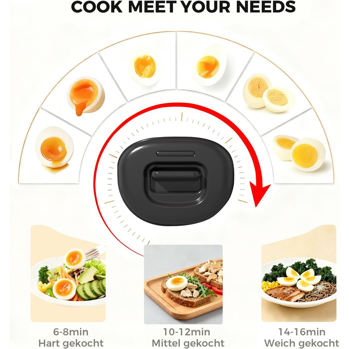 Електричний яйцеварка YASHE на 7 яєць: для твердих, середніх та м'яких яєць. З підставкою для яєць та акустичним сигналом