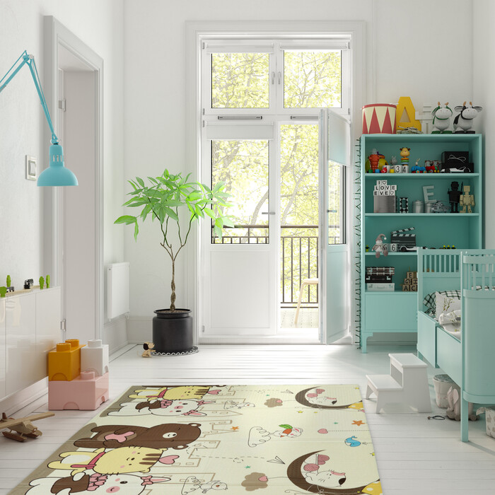 Relaxdays Foldable Play Mat with Animal Motifs