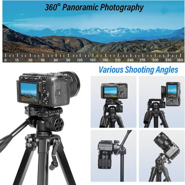 Штатив для камери SIRUI 154 см, алюмінієвий трипод з кріпленням для телефону, максимальне навантаження 5 кг