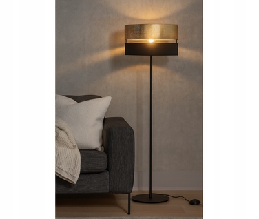 Підлогова лампа Elko-Lighting Dual E27 60 Вт, чорний та золотий