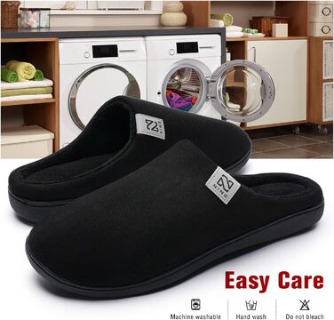 Тапочки для дому WateLves з Memory Foam для жінок та чоловіків, чорні, 46/47 EU