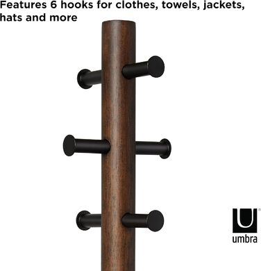 Umbra Pillar Coat Rack with Bench, Default_no_Selection_Value, White/Natural, One Size (Black/Walnut, Coat Rack with Bench)