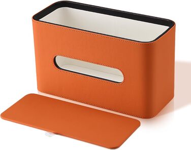 Скріпка для серветок GORESE, шкіряна, прямокутна, помаранчевого кольору (25.5 x 15 x 10.3 см)