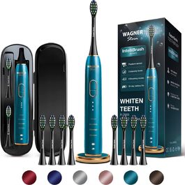 Електрична зубна щітка Wagner Stern IntelliBrush Series Whitening з датчиком тиску. 4 режими чищення, 3 інтенсивності, 8 насадок, елітна подорожня сумка Emerald Wave