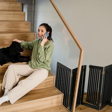 Захисне ворота Relaxdays для собак, 70x207 см, чорний, розкладне