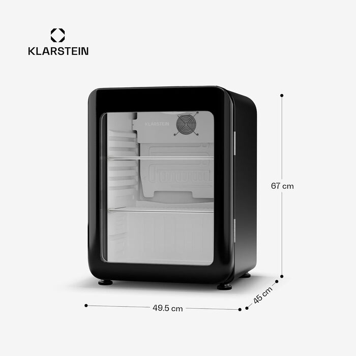 Klarstein Audrey Evo: Холодильник для напоїв 68 л, ретро-дизайн, LED-підсвічування, чорний