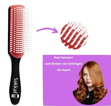 Професійна щітка для волосся з щетиною кабана для довгих, тонких, густих, кучерявих волосся без пошкоджень, для жінок, дітей, мокрого волосся. Чорний колір.