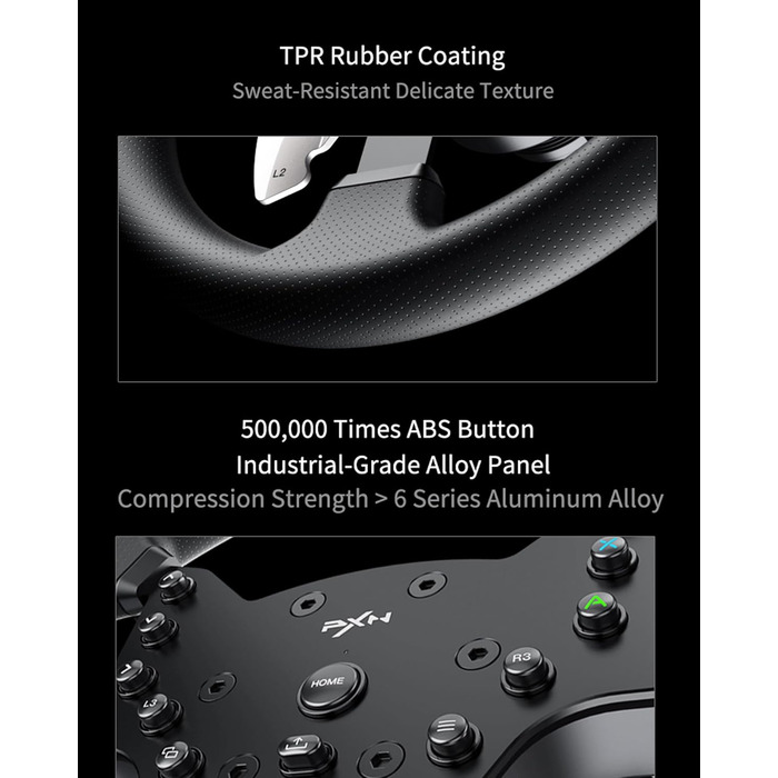 PXN V99 Руль для гонок з педалями та перемикачем передач, 3NM Force Feedback, сумісний з Xbox One, Xbox Series X/S, PC, PS4