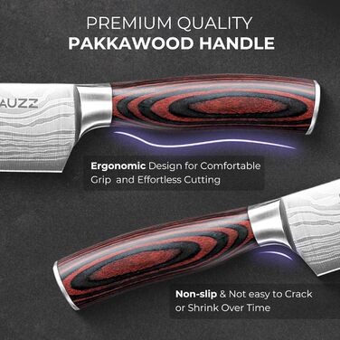 Професійний ніж для м'яса Kochmesser 20 см з нержавіючої сталі 5Cr15MoV, кухонний ніж з ергономічною ручкою, універсальний ніж для нарізки