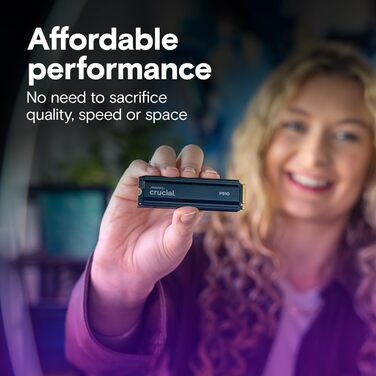 SSD Crucial P510 2TB M.2 NVMe PCIe 5.0 Gen5 з радіатором - Внутрішній накопичувач для ПК та PS5