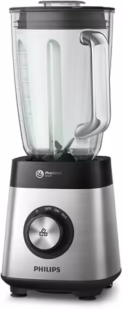 Блендер Philips Standmixer 1000Вт, 2 л скляна чаша, ProBlend Crush, змінна швидкість, додаток HomeID, смузі-мейкер з чашею для напоїв (HR3573/90)