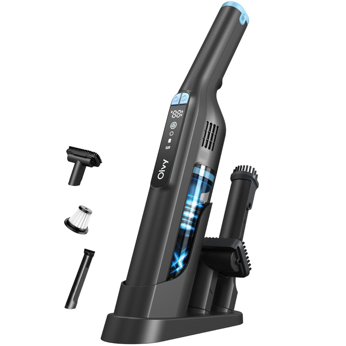 Пилосос ручний бездротовий Olvy HC32 PRO 250 Вт, 22 кПа, до 35 хв роботи, HEPA фільтр, для дому та авто