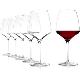 Stölzle Lausitz Burgundy Glasses Experience 6-Piece Set 695ml – Thin red wine glasses ideal for Burgundy – High-quality Burgundy bowl for maximum aroma development – Dishwasher & shockproof