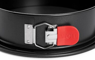 Форма для випікання Woll Springform 26 см з антипригарним покриттям, алюмінізована сталь, силіконові ручки до 230°C, без PFAS, герметичне дно, швидке замикання