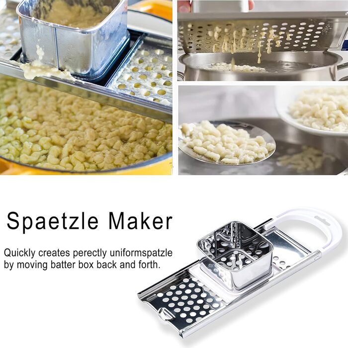 Набір для приготування шпецелі: тертка, прес, сито, шумовка та шкребок з нержавіючої сталі