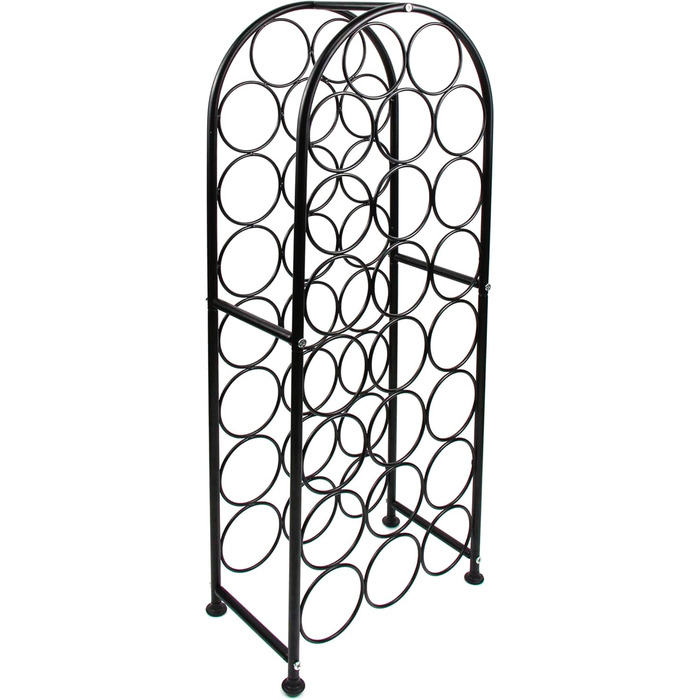 PAG Wine Rack Metal Freestanding Floor Bottle Rack, Decorative Bottle Holder Stand for Kitchen/Floor/Bar, (Black, 23 Bottle)