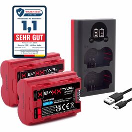 Акумулятор Baxxtar NP-W235 2600 mAh (2 шт.) з NTC сенсором + Зарядний пристрій Mini 18882 USB Dual LCD для Fuji GFX та X-серії