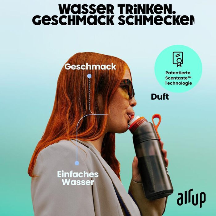 Air Up Twist Pro 600 мл Синій Імпульс – Стартовий набір з 5 смаками | Пляшка для води з ароматом, без цукру, миється в посудомийній машині, BPA-free