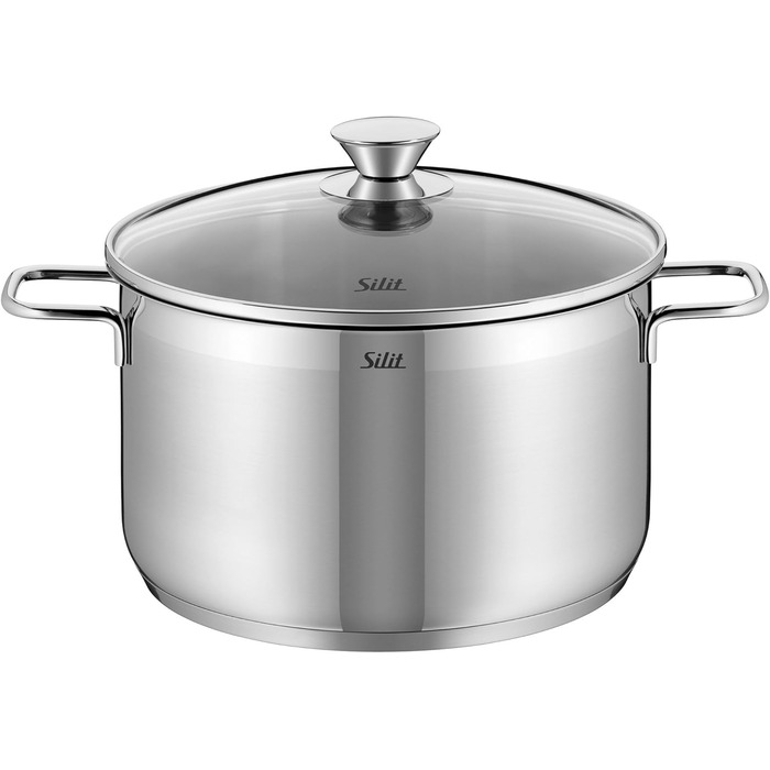 Silit Scalea 6-Piece Induction Cookware Set - Stainless Steel Pots and Pans with Glass Lids, Non-Stick Fry Pan, Dishwasher Safe