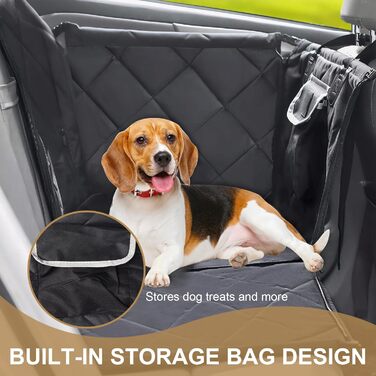 Автомобільний лежак для собак - переноска для собак, чорний, водонепроникний, з ременями, для малих та середніх собак