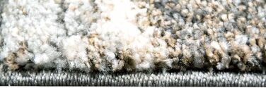 Dreamy Rug ROUND Designer Rug Living Room modern ABSTRACT Lines brown beige gray cream melange Size 80 cm round 80 cm round Beige Gray