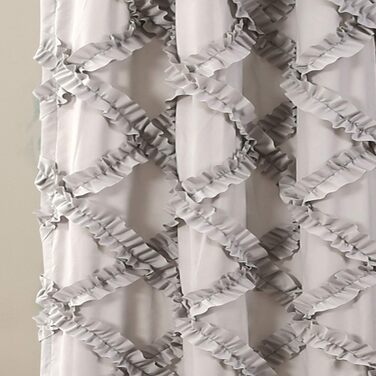 Штора для душу Lush Decor, Шармучий стиль шабі-шик, дизайн у стилі фермерського будинку, 182,9 x 182,9 см, слонова кістка/світло-жовтий (сірий)