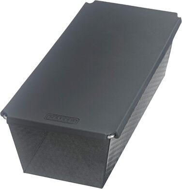 ORIGINAL KAISER Kaiser Inspiration Loaf Pan with Silicone Lid, Rectangular Baking Tin, Non-Stick Coated for Baking and Storage, 32x 15 x 19 cm, Alloy Steel, Grey, 35 x 14 x 9 cm, 5