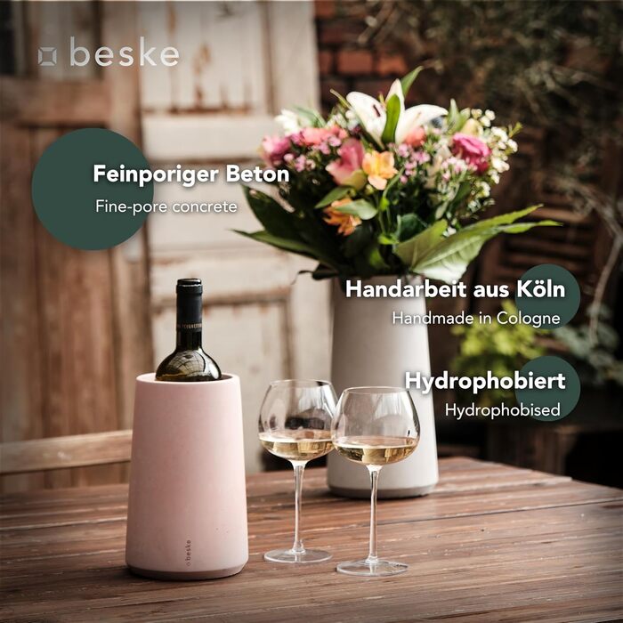 Concrete Wine Cooler 'Eiskar' - Handmade in Germany | Holds Bottles up to 3.7