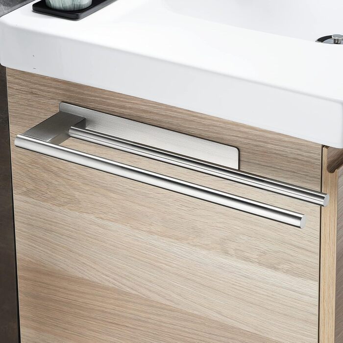 Подвійний тримач для рушників Doppelt без свердління, 304 нержавіюча сталь, сріблястий, 39 см