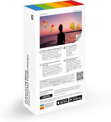 Polaroid Hi-Print 2-ге покоління - Bluetooth-принтер для фотографій 2x3 дюймів (Dye-Sub) - Чорний (тільки принтер)