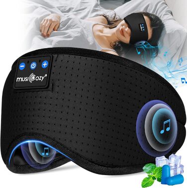 Маска для сну Musicozy з навушниками Bluetooth | 100% затемнення, для подорожей, релаксації | Подарунок для чоловіків та жінок