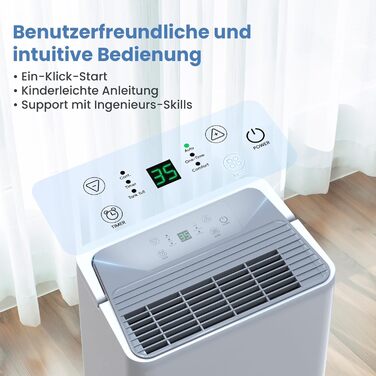 Електричний осушувач повітря Newentor 25л/день - 270W, для приміщень до 80м², 10 років гарантії, з шлангом 2м, таймером (12л/24г)
