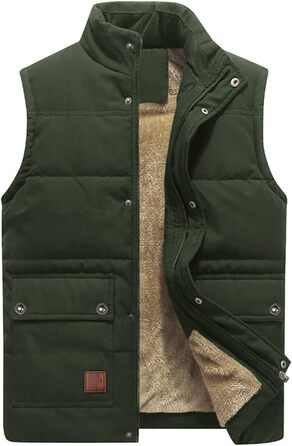 Тепла чоловіча жилетка KEFITEVD на осінь-зиму: терможилетка, жилетка для полювання, безрукавка, флісова жилетка, робоча жилетка, розмір XXL, темно-оливковий колір