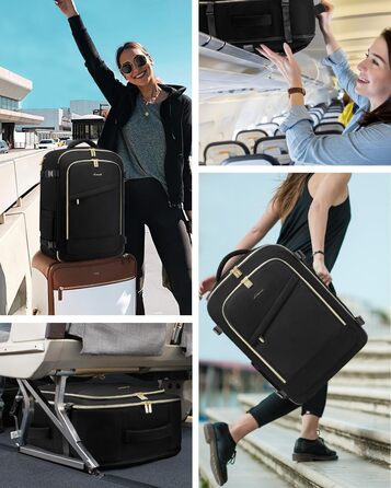 Рюкзак LOVEVOOK для ручної поклажі в літак, 40L, водонепроникний, з відділенням для взуття, для ноутбука 17.3 дюймів, чорний