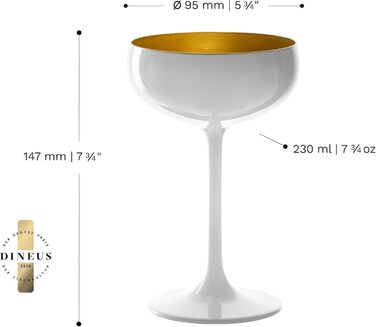Набір келихів для шампанського Stölzle Lausitz Elements, 6 шт., 230 мл, чорний/бронзовий – елегантні келихи з кришталевого скла без свинцю, придатні для миття в посудомийній машині та ударостійкі