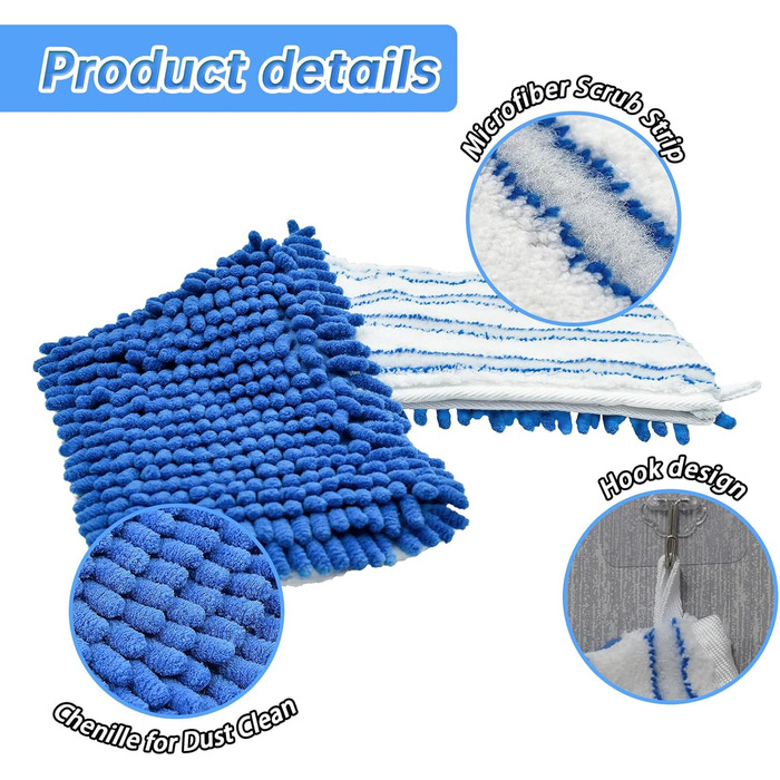 Aiyiried Microfiber Mop Head, compatible with O-Cedar Dual Action Mop, 4 Pack