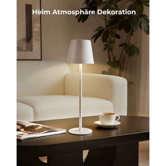 Настільна лампа бездротова акумуляторна Metalux Beige: світлодіодна, диммована, сенсорна, водонепроникна для дому та кемпінгу