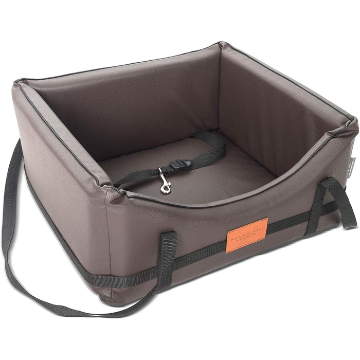 Автомобільний лежак для собак Mayaadi-Home з штучної шкіри, 65x55 см, коричневий