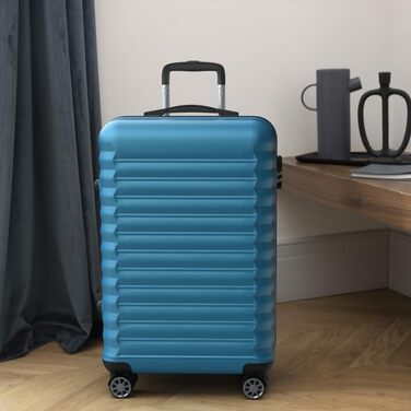 Набір валіз NUMADA 4 шт. (75см, 63см, 53см) + сумка для туалету, ABS, жорсткий, водостійкий, 4 колеса, з замком