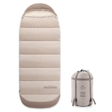 Спальний мішок Naturehike B300 для дорослих, легкий теплий кокон з бавовни для кемпінгу та походів, коричневий