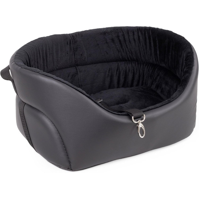 Автокрісло для собак Boutique Zoo M: 51x40 см, чорний, штучна замша - універсальне, миється, зносостійке