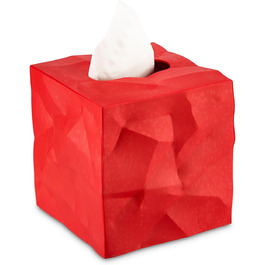 Essey Cosmetic Tissue Box Wipy Cube I, square tissue box dispenser, design tissue box, red, 13x13x13 cm