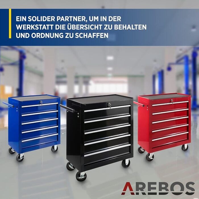 Arebos 5-Drawer Tool Trolley