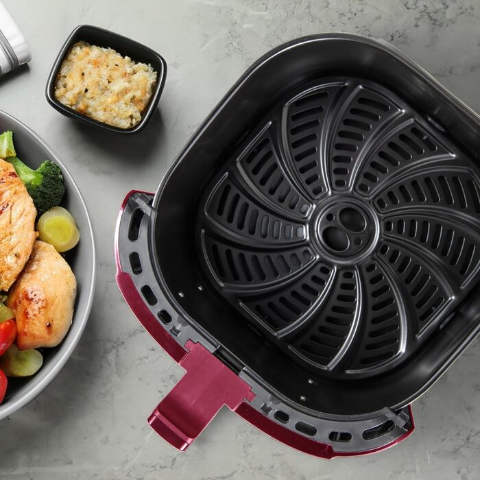 Фритюрниця без олії Bergner MAROON 1800W 6.9L з керамічним покриттям, 8 програм, таймер до 30 хв