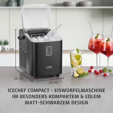 Машина для приготування льоду Caso IceChef Compact: швидке приготування, 1л бак, самоочищення, з лопаткою